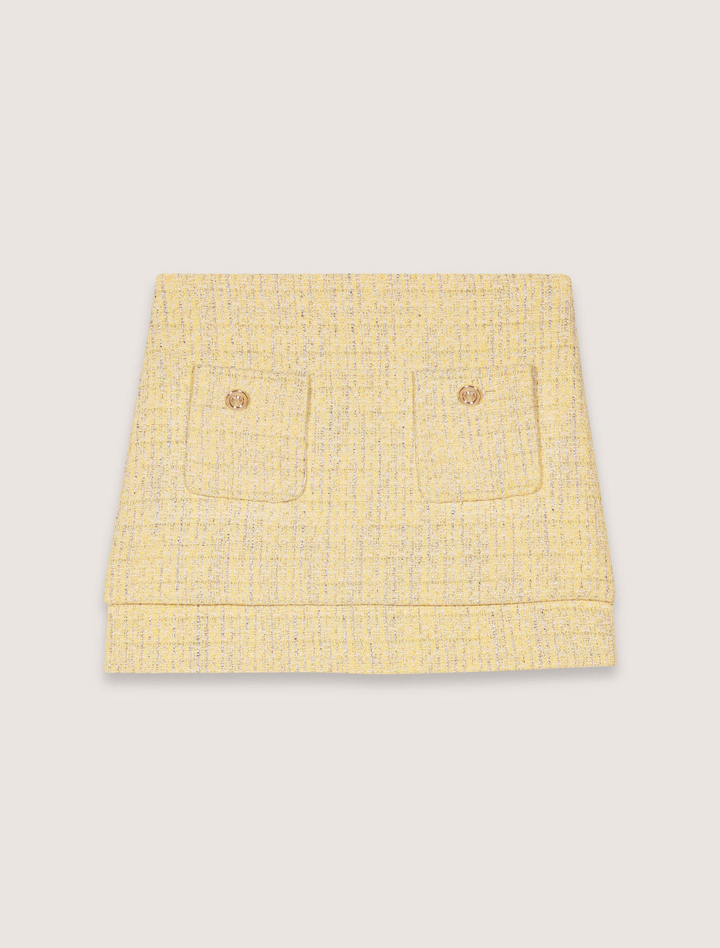 Yellow-Tweed mini skirt