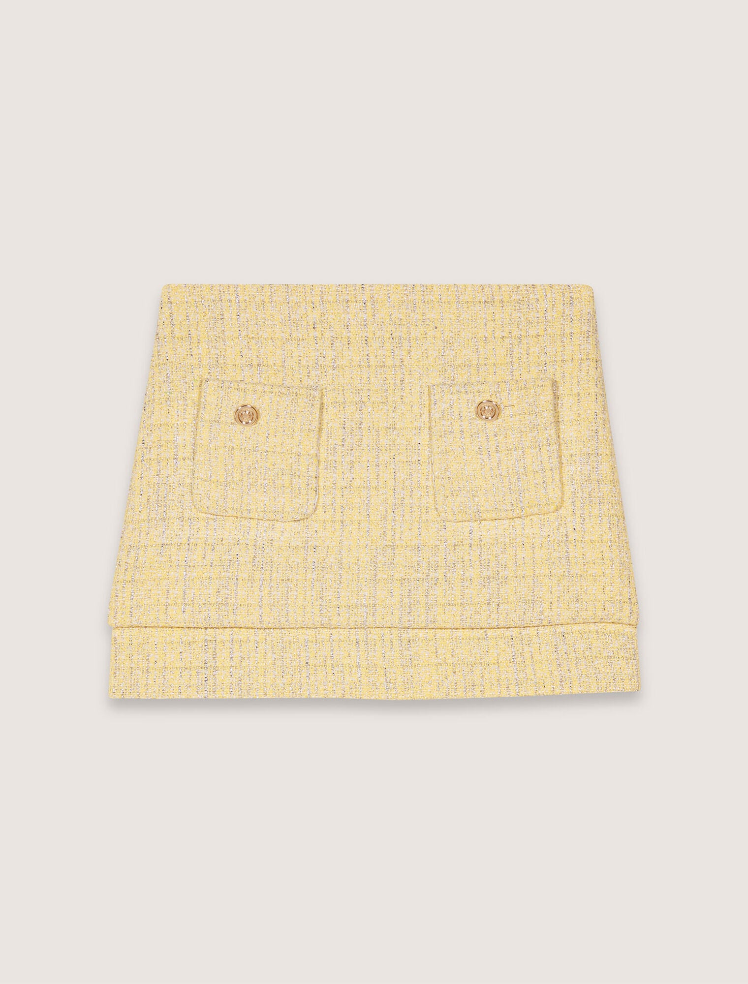 Yellow-Tweed mini skirt