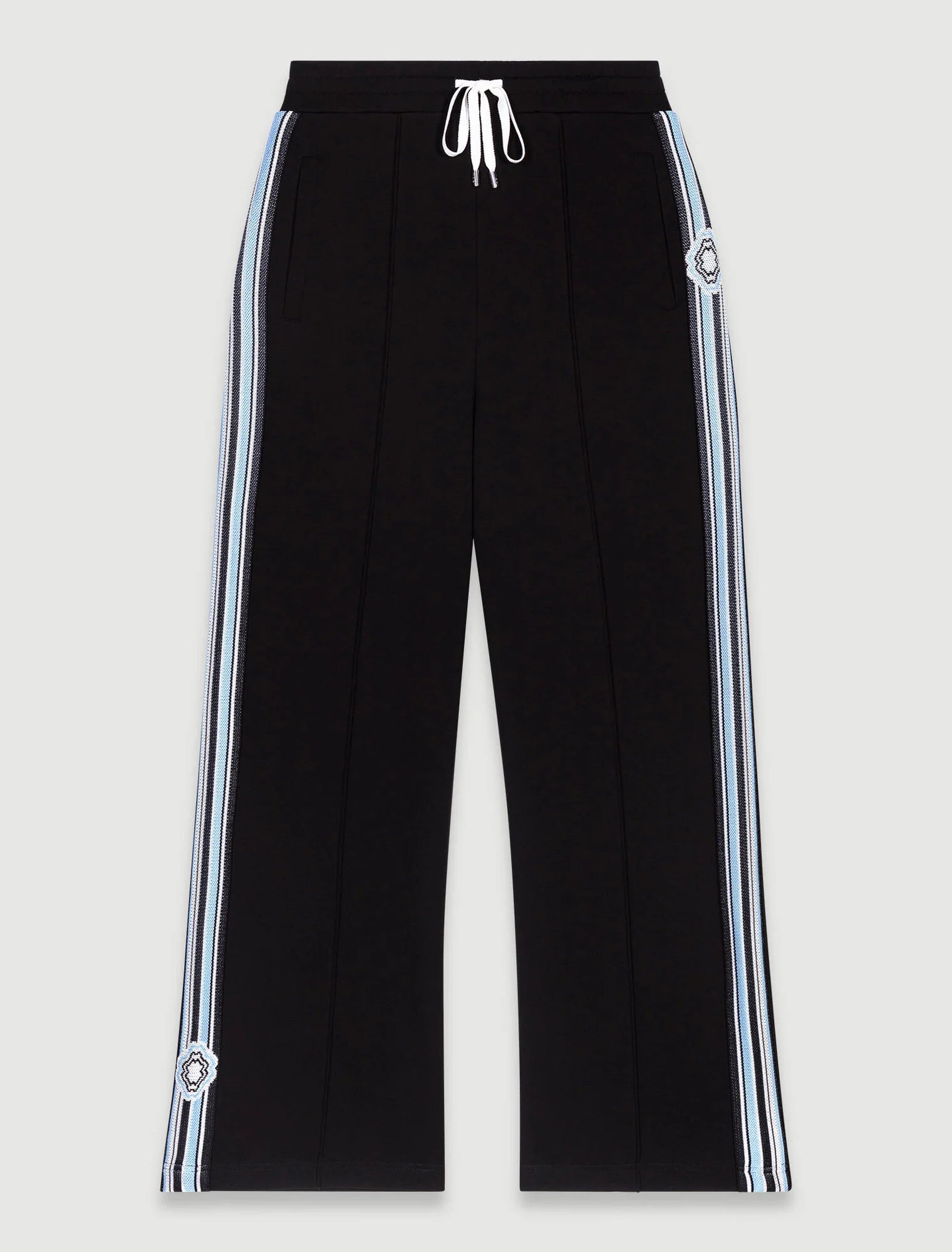 Black featured-Wide-leg striped jogging bottoms