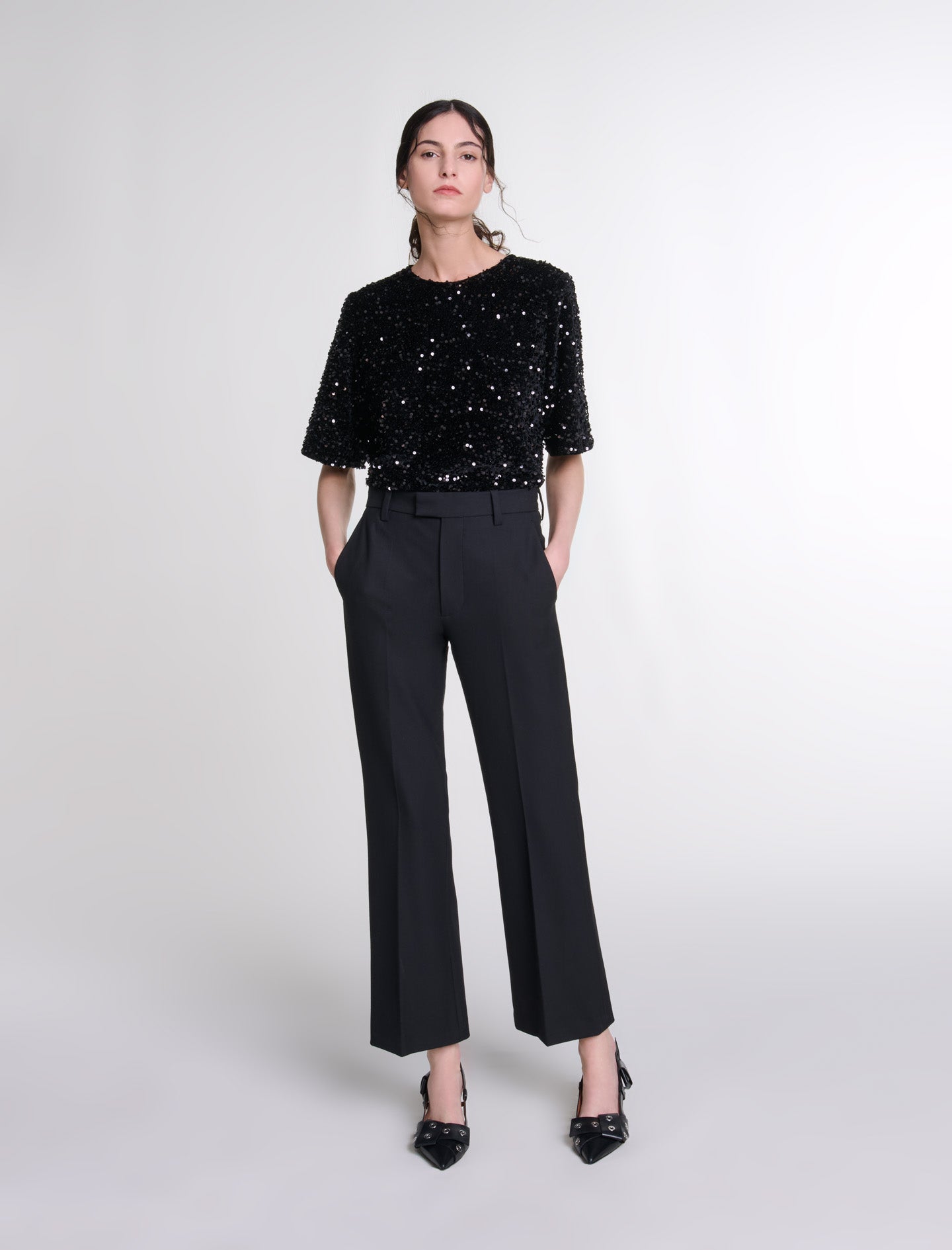 Black featured-Suit trousers