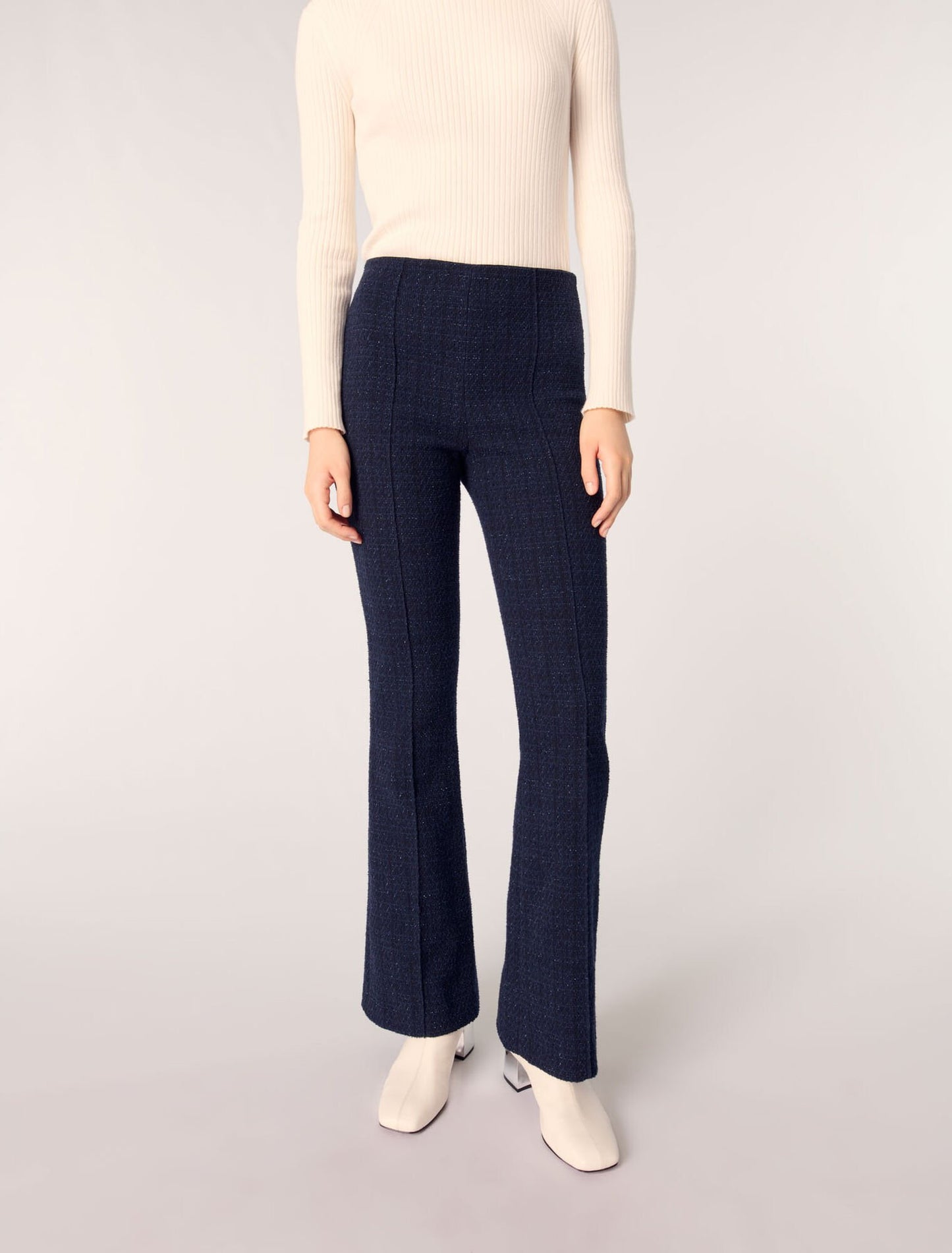 Navy-Tweed trousers