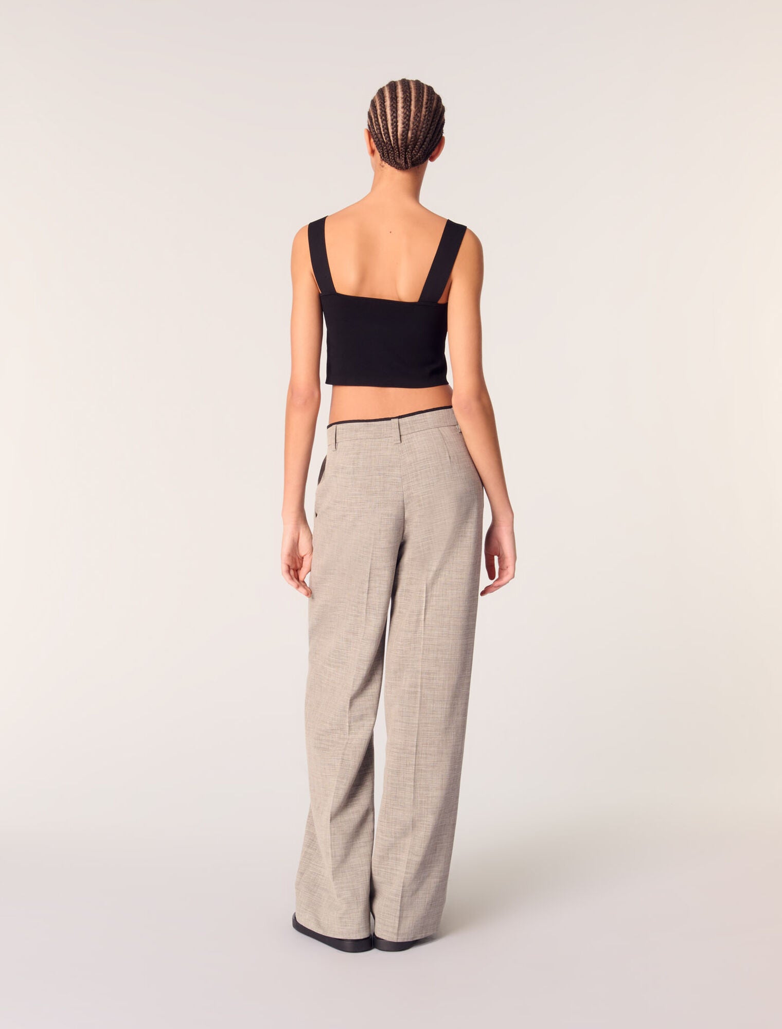 Grey-Straight-leg suit trousers