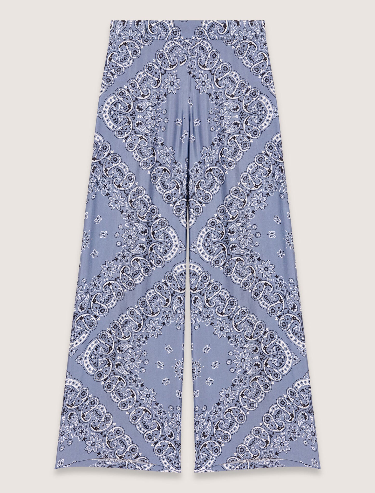 Blue Bandana Print-Flowing patterned trousers