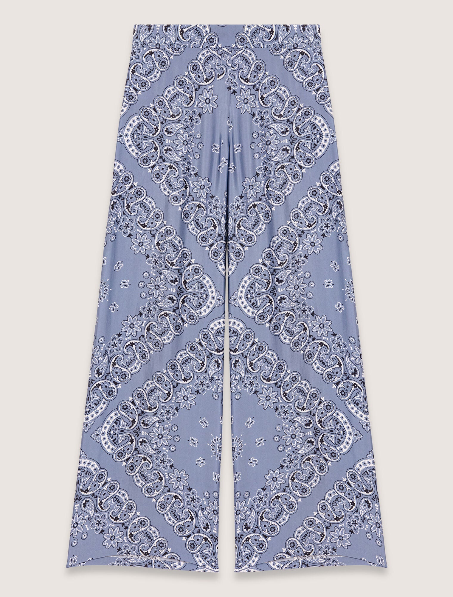 Blue Bandana Print-Flowing patterned trousers