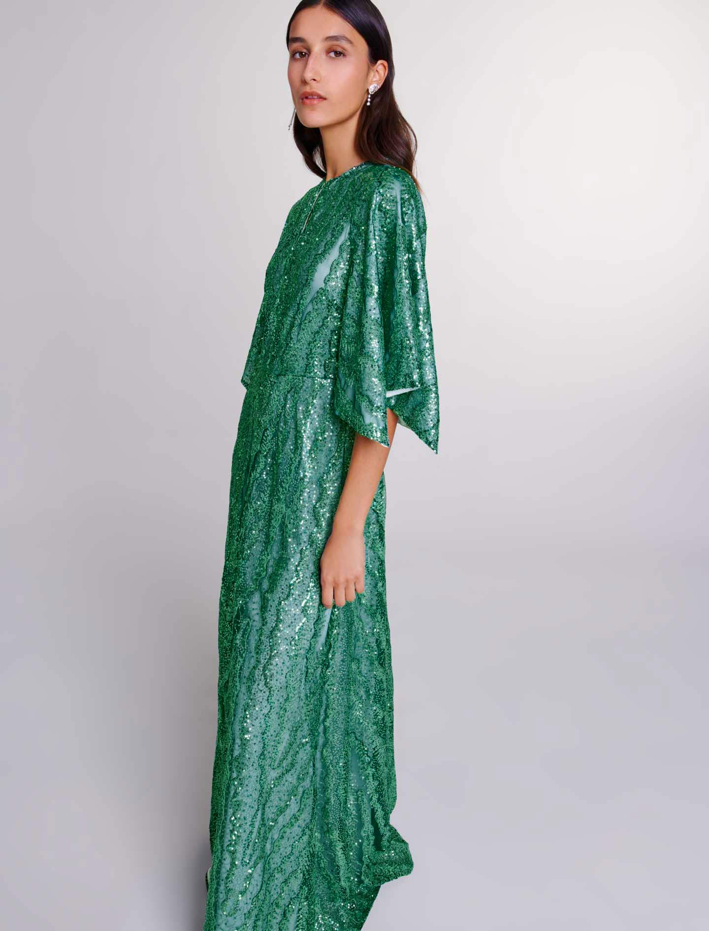 Green featured-Sequin maxi dress