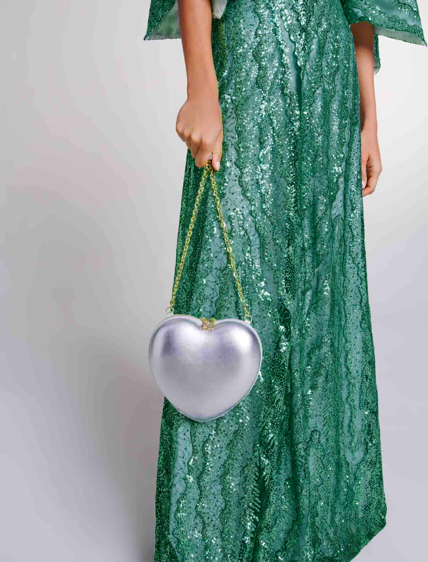 Green featured-Sequin maxi dress