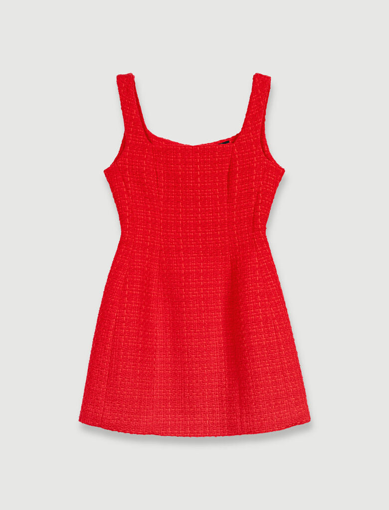 Red-Short tweed dress