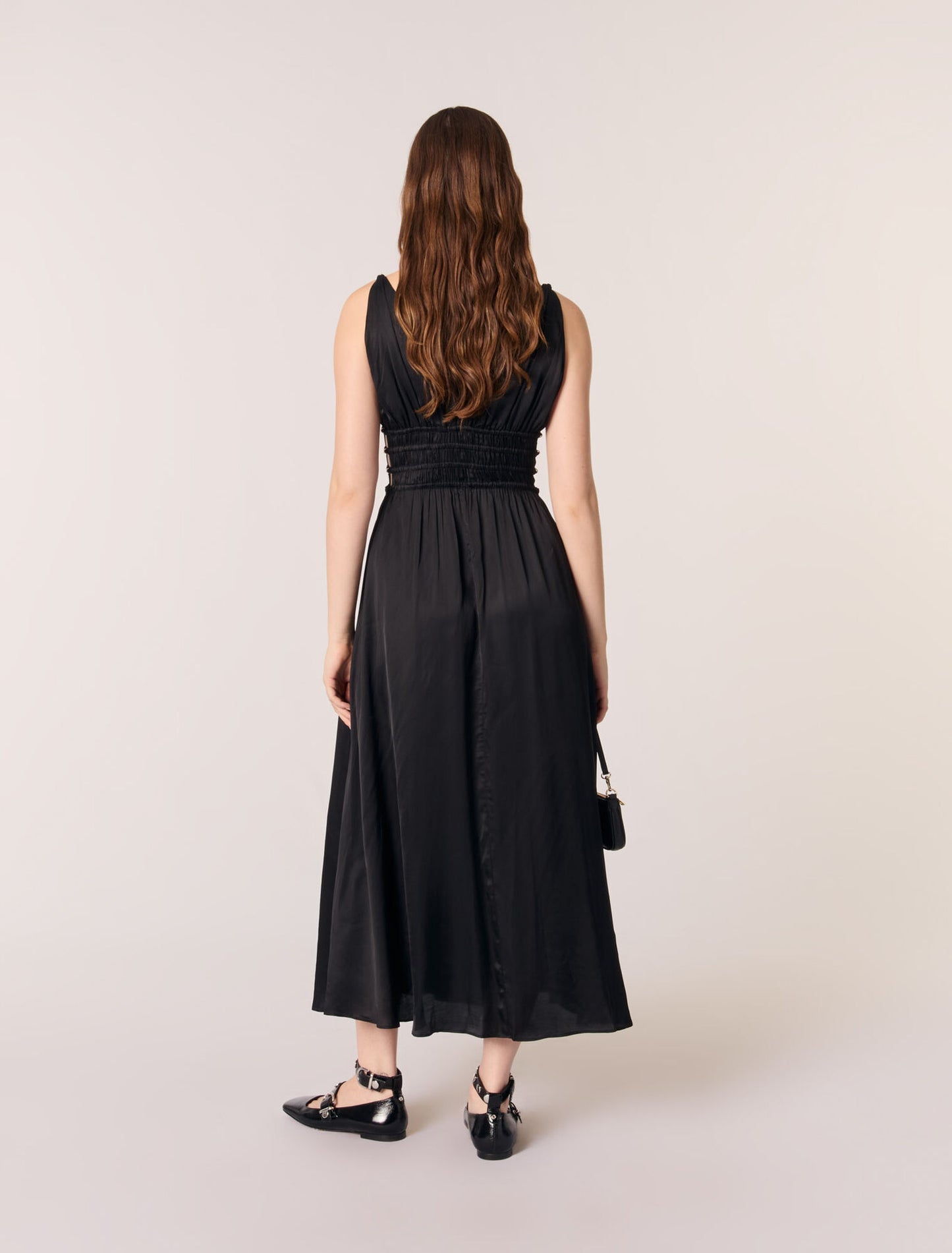 Black-Cutaway maxi dress