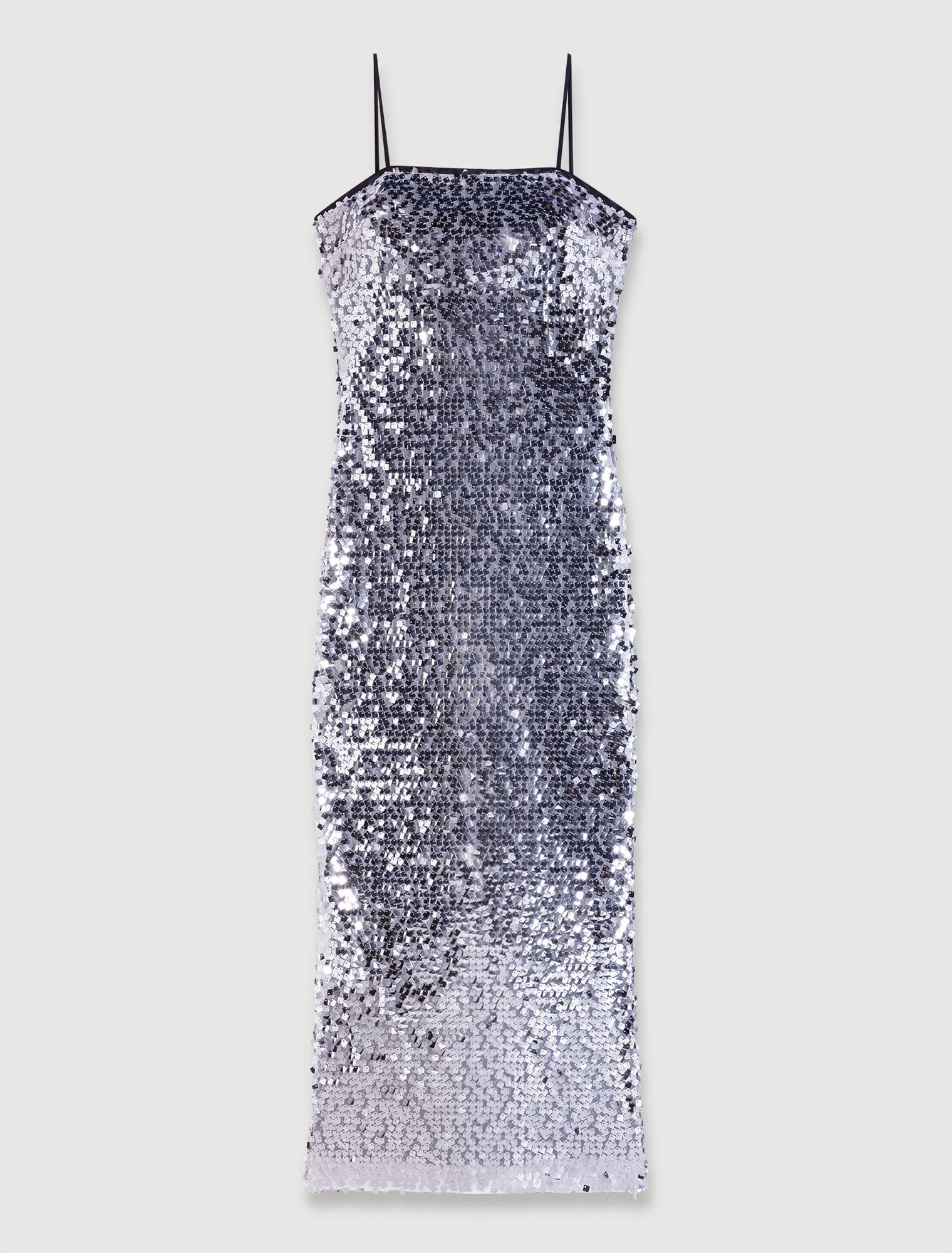 Silver-Sequin maxi dress