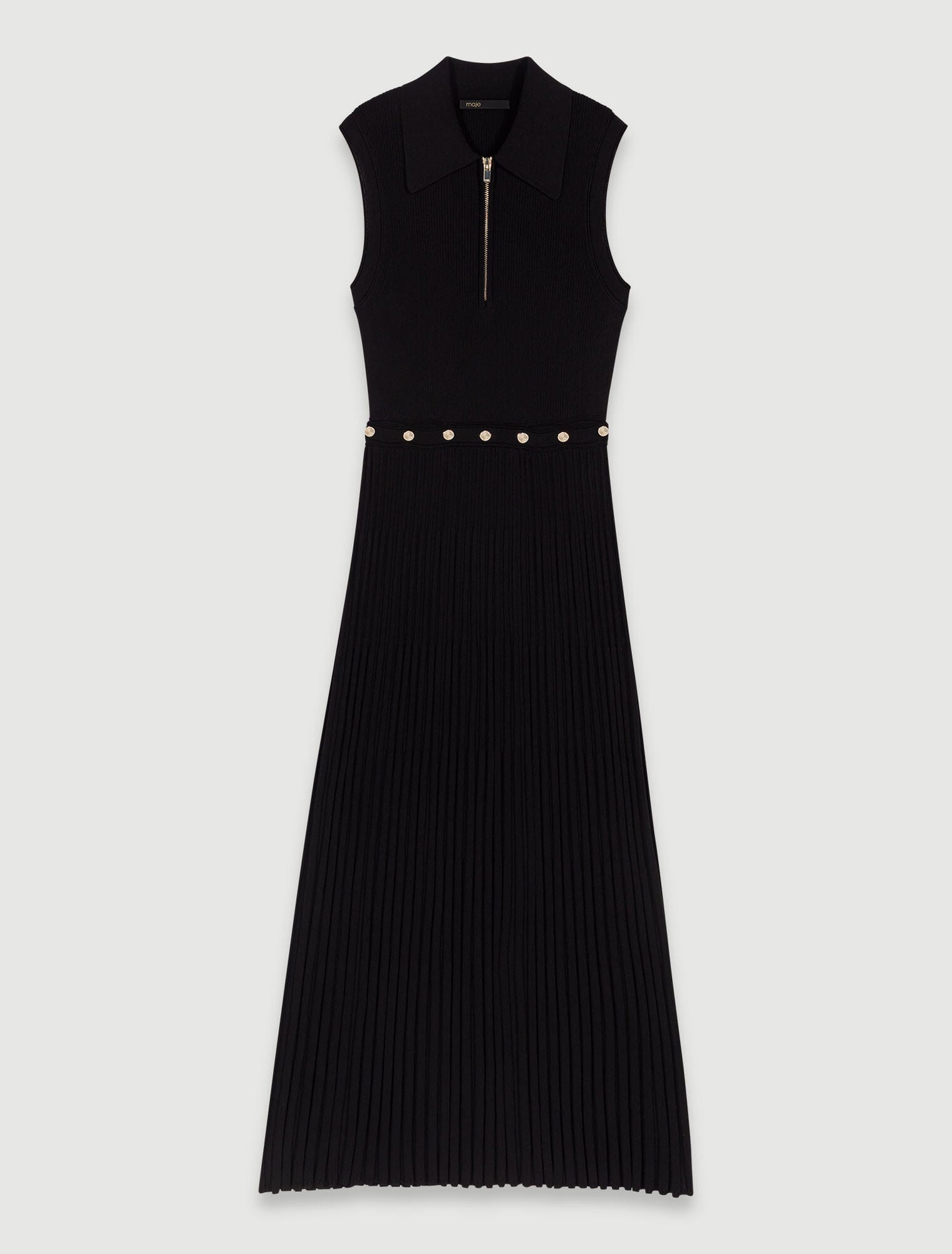 Black   Rib knit maxi dress