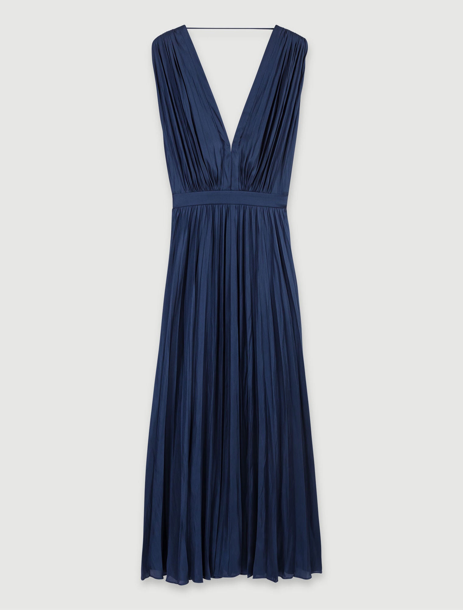 Navy Pleated maxi dress