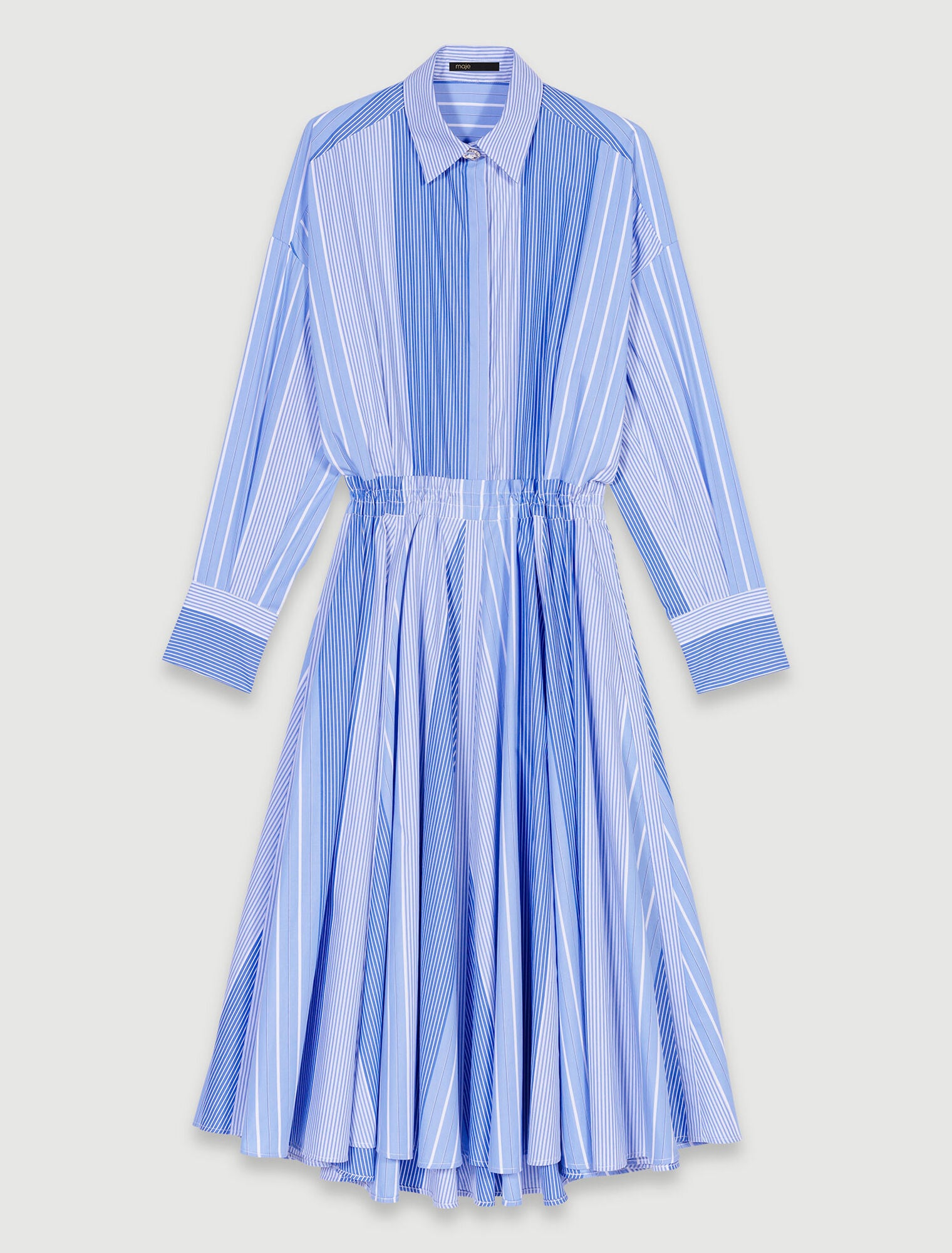 Blue White Stripes   Striped patchwork dress