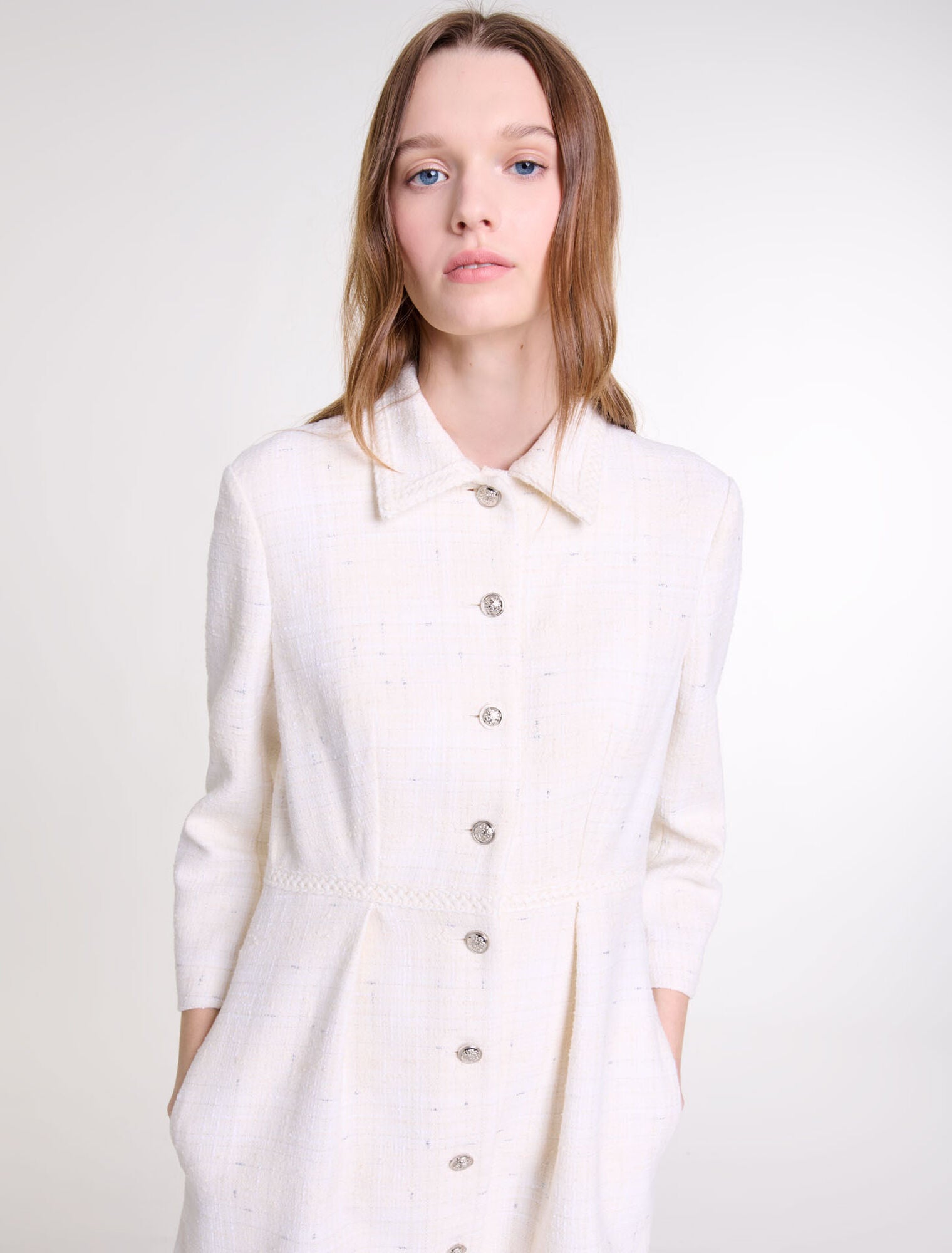 Maje white tweed dress hotsell