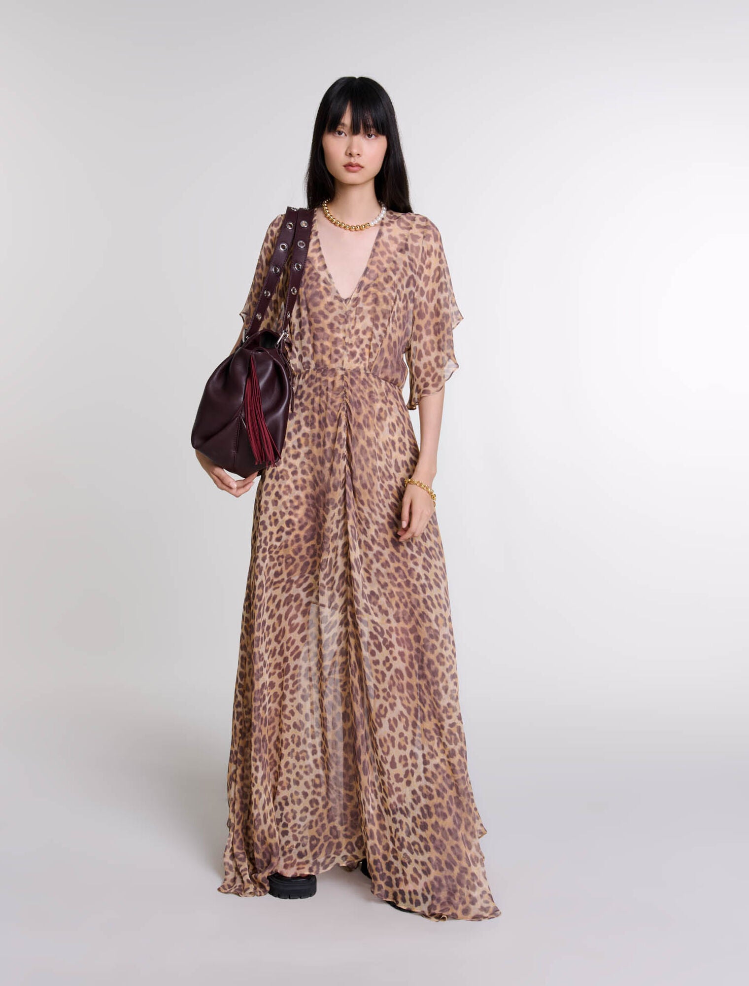 Leopard-print maxi dress