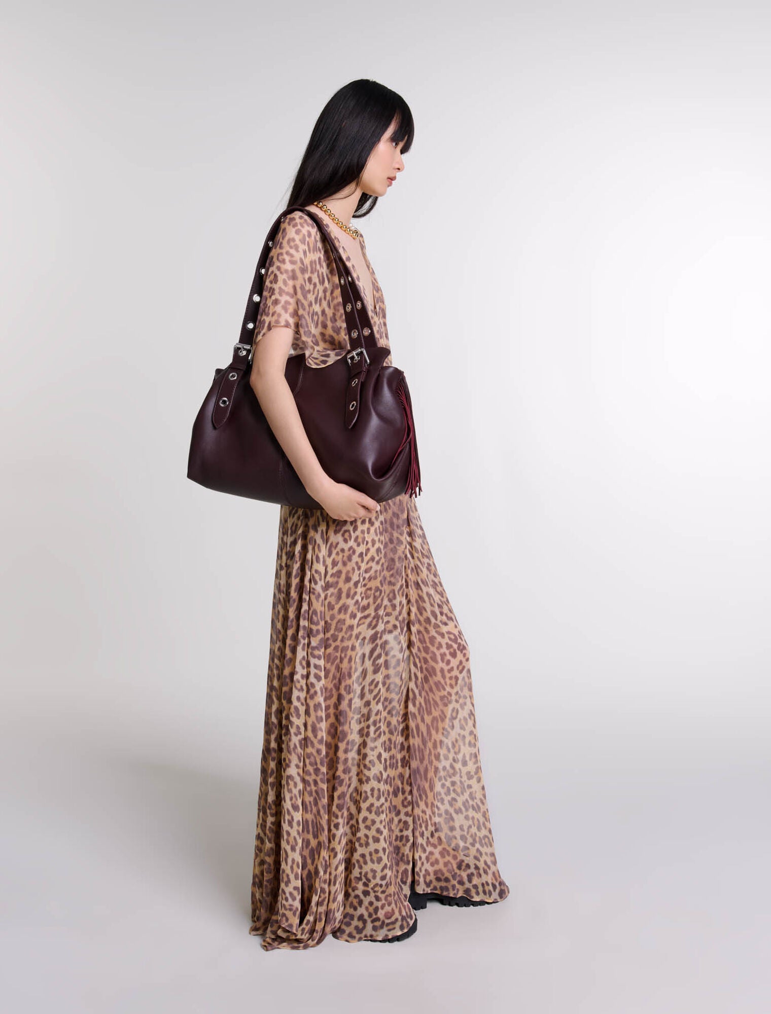 Leopard Print-Leopard-print maxi dress