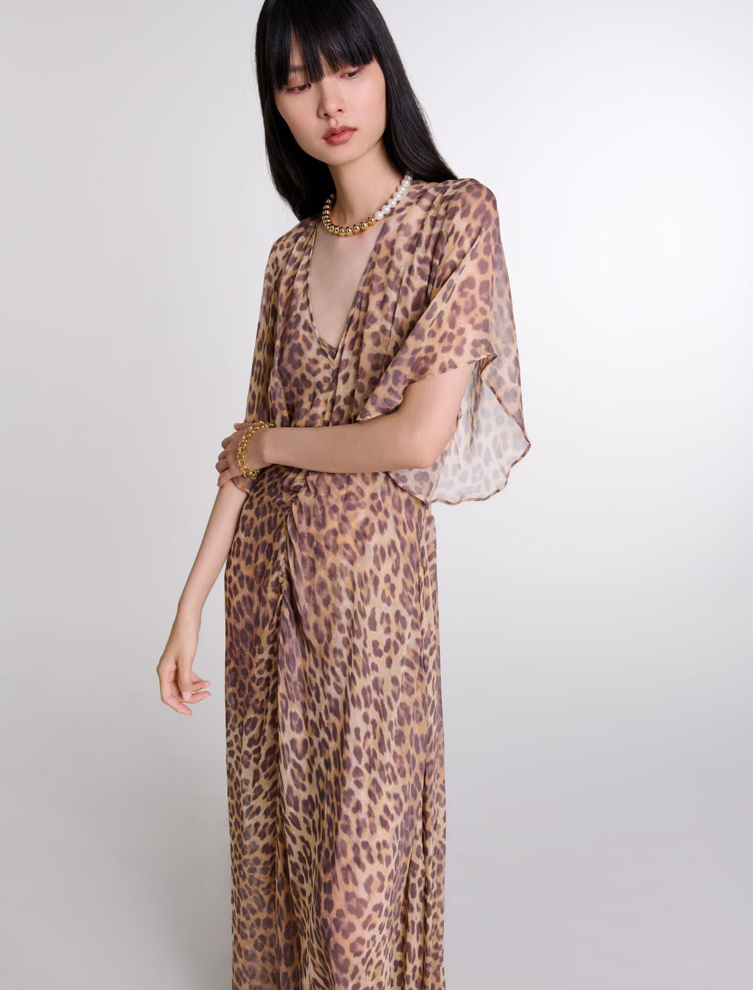 Leopard Print-Leopard-print maxi dress