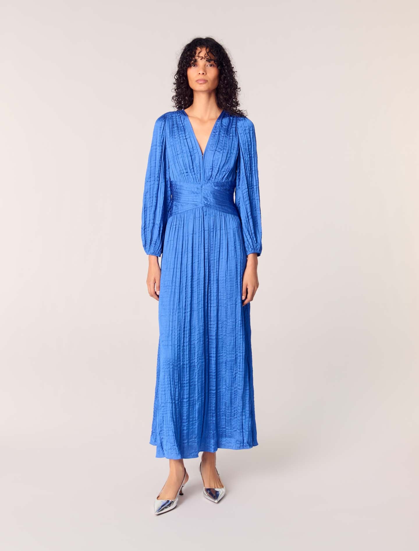 Blue featured Long Satiny Dress