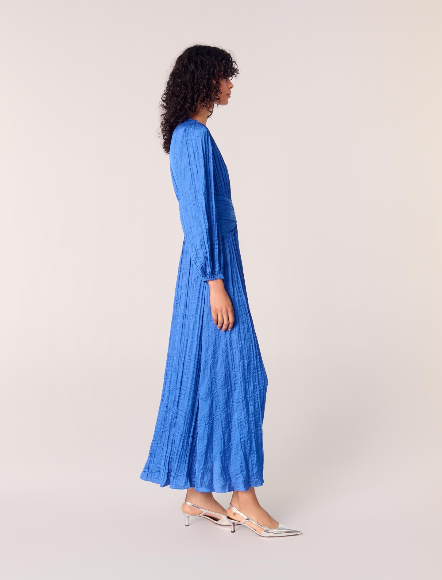 Blue Long Satiny Dress