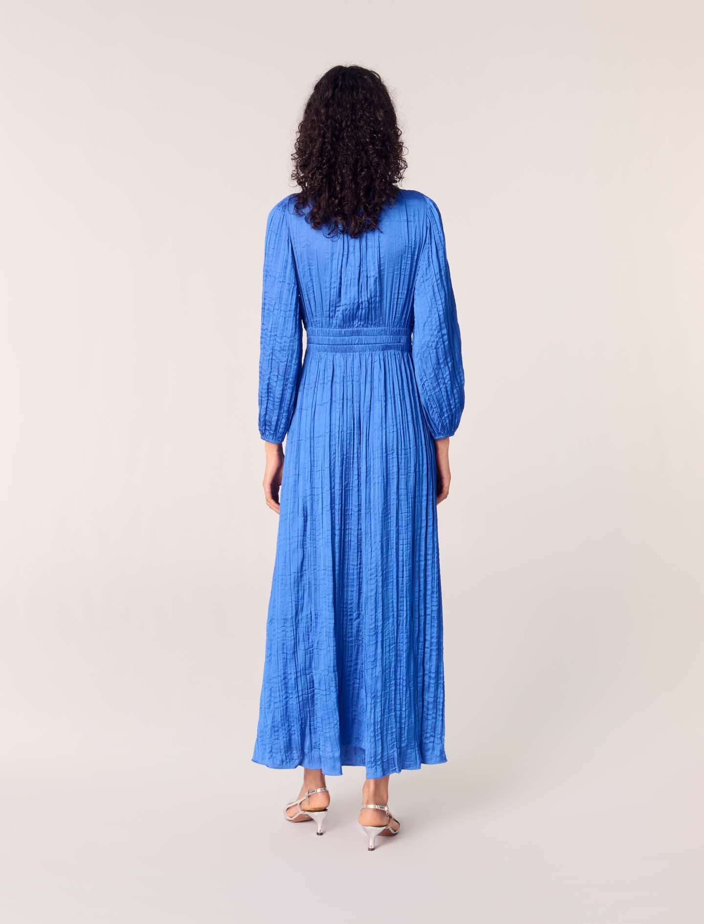 Blue Long Satiny Dress