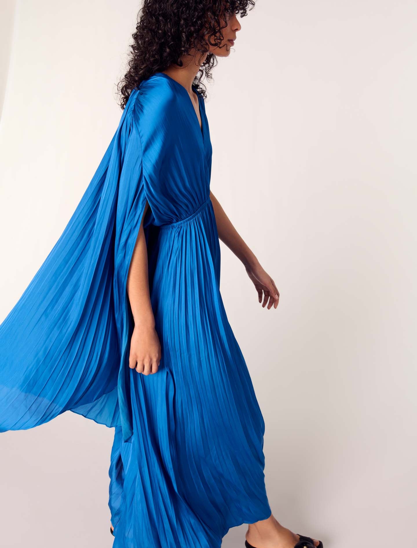 Blue Long Satiny Dress