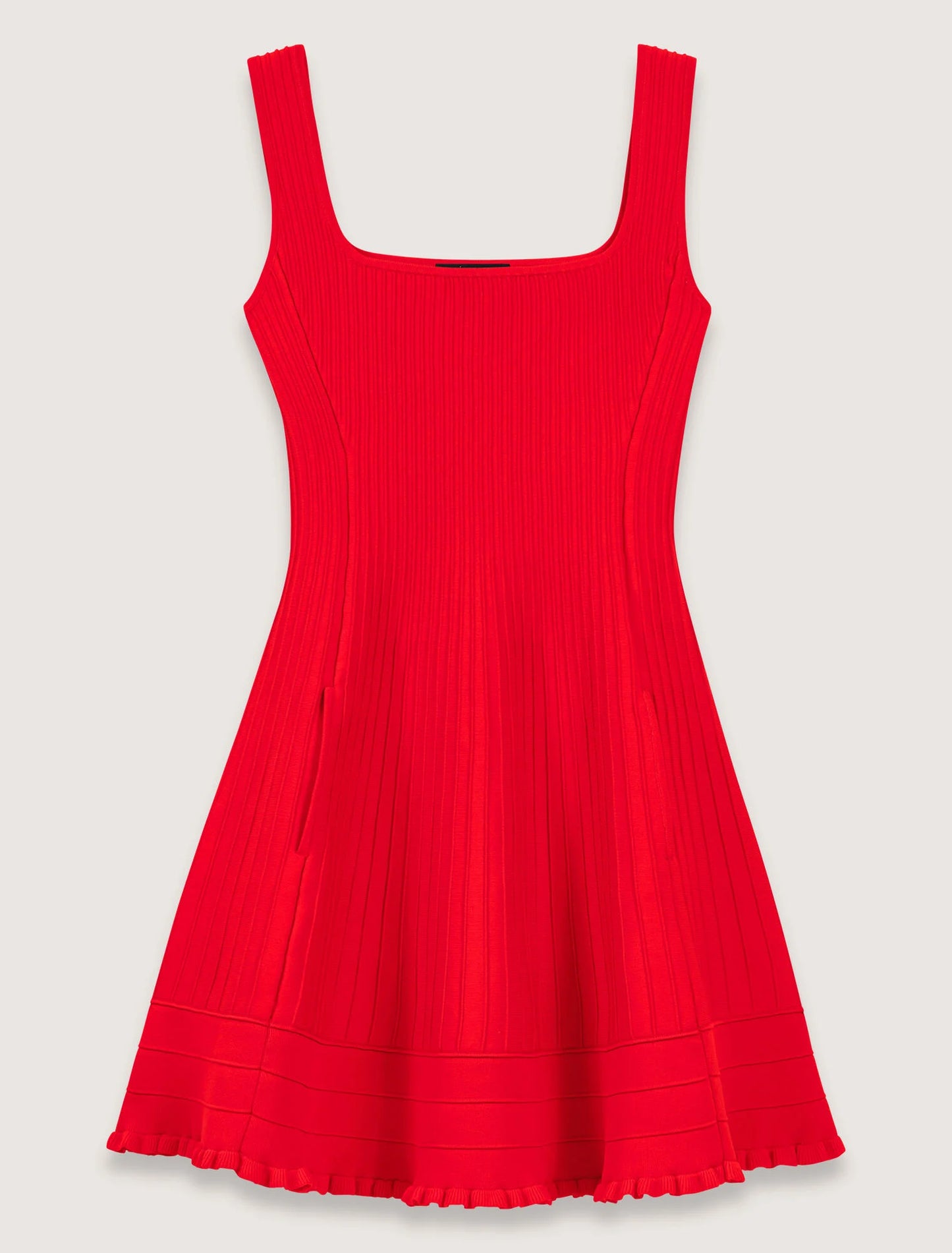 Red-Short knit dress