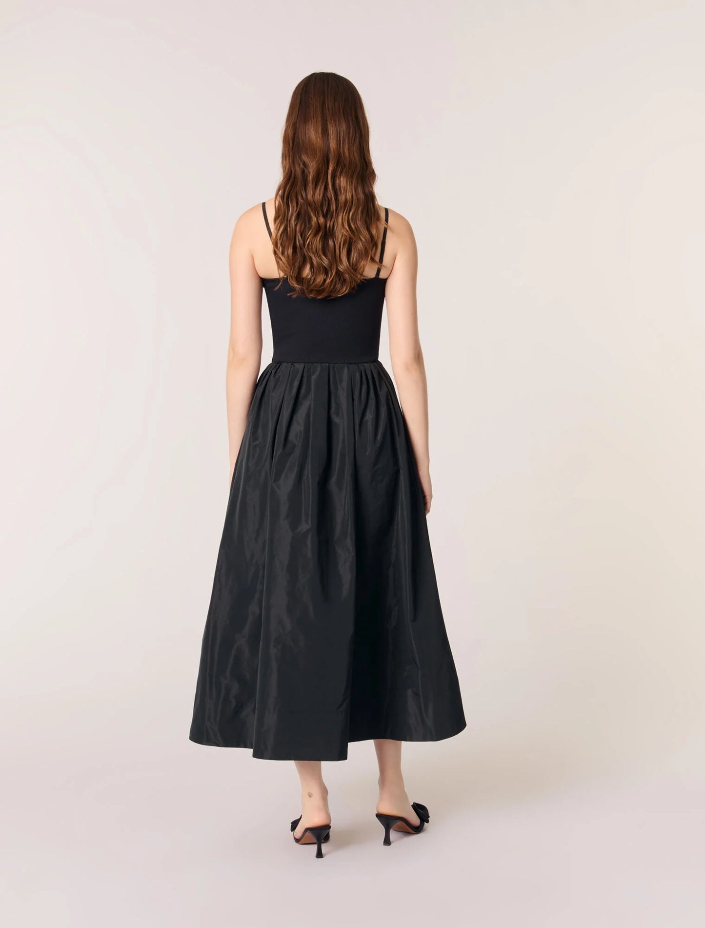 Black-Flounced Maxi Dress