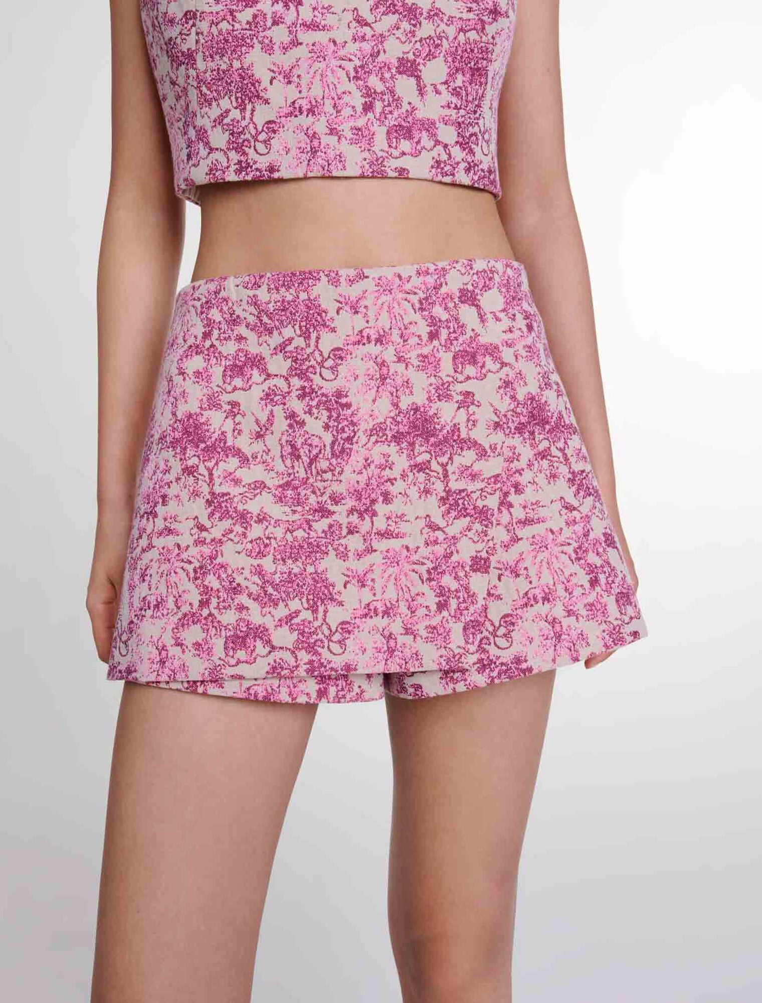 Pink toile de jouy featured-Layered Toile de Jouy shorts