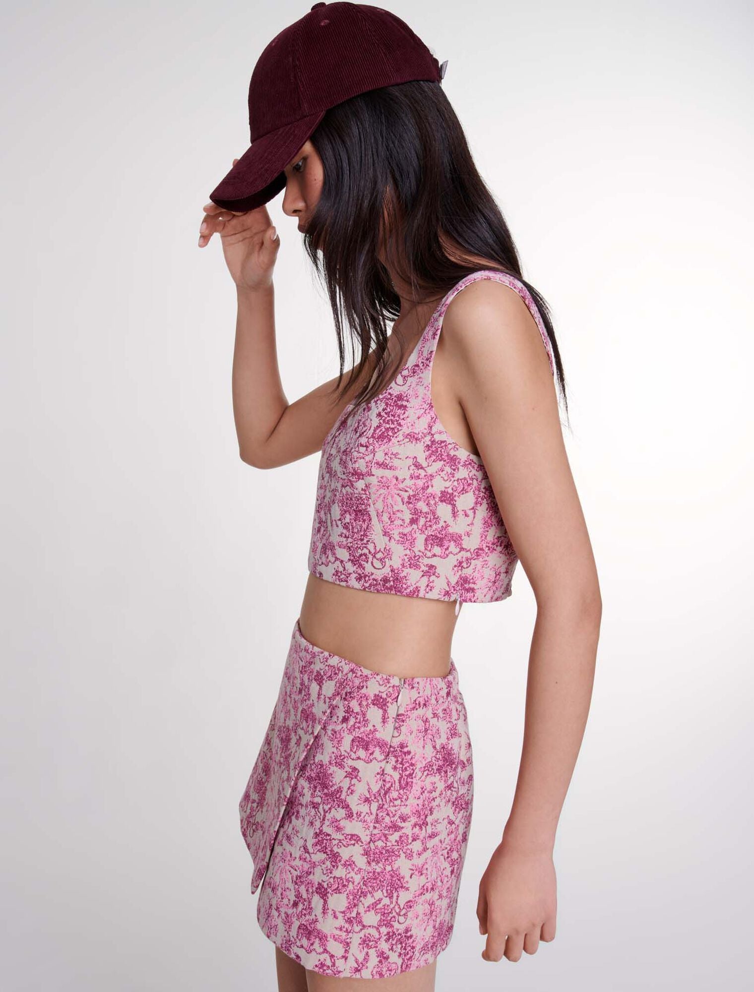 Pink toile de jouy featured-Layered Toile de Jouy shorts