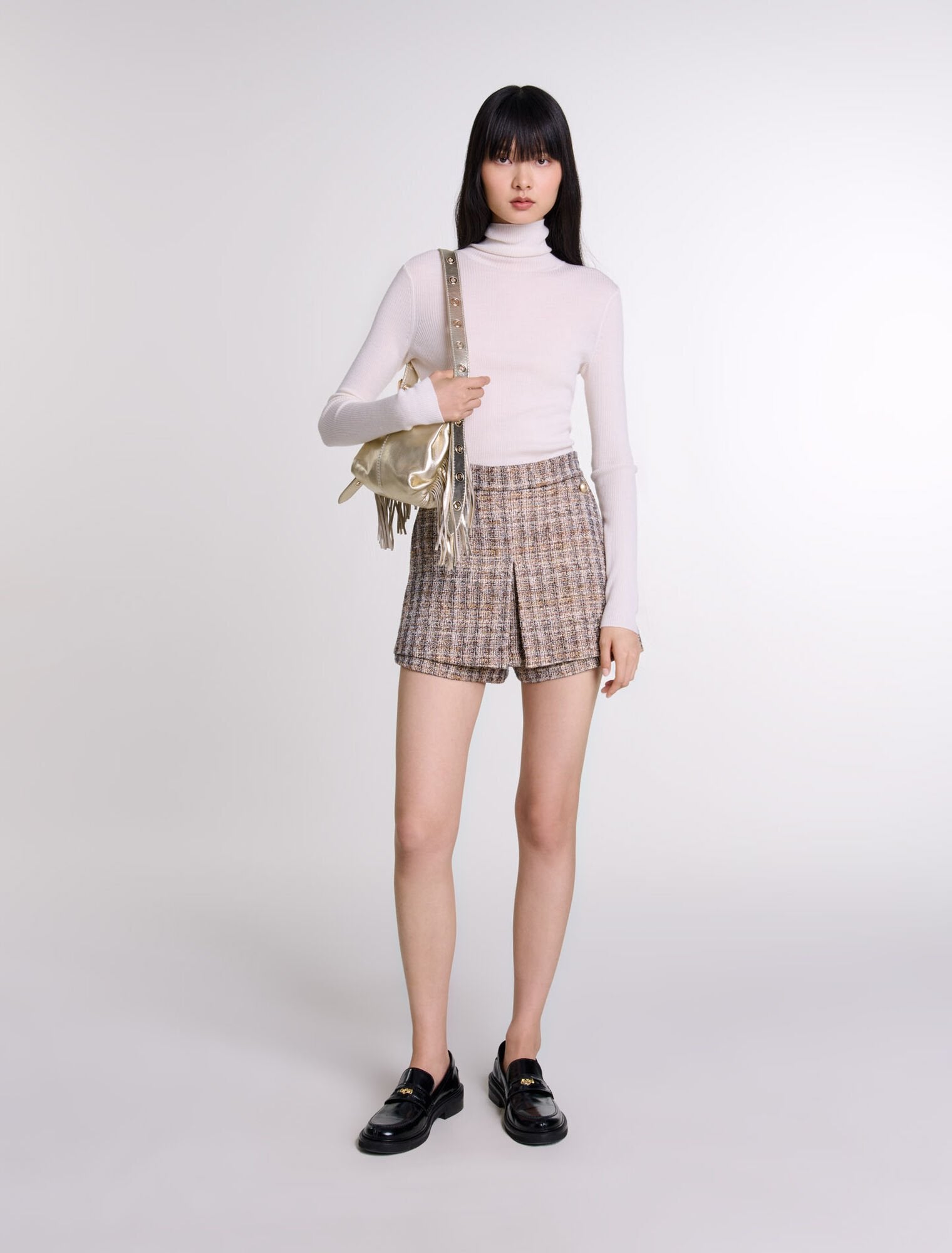 Brown-featured-Tweed skort