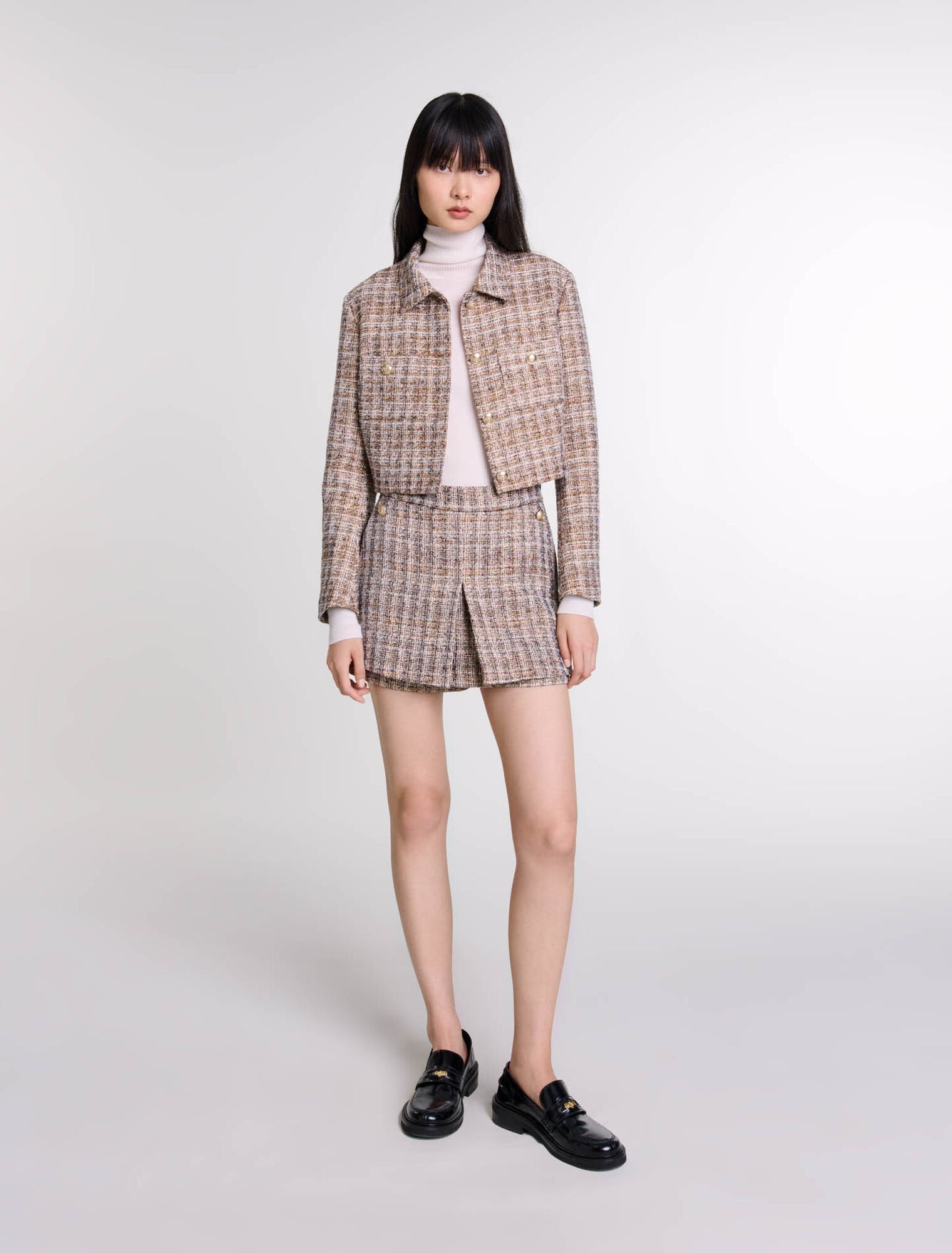 Brown-Tweed skort