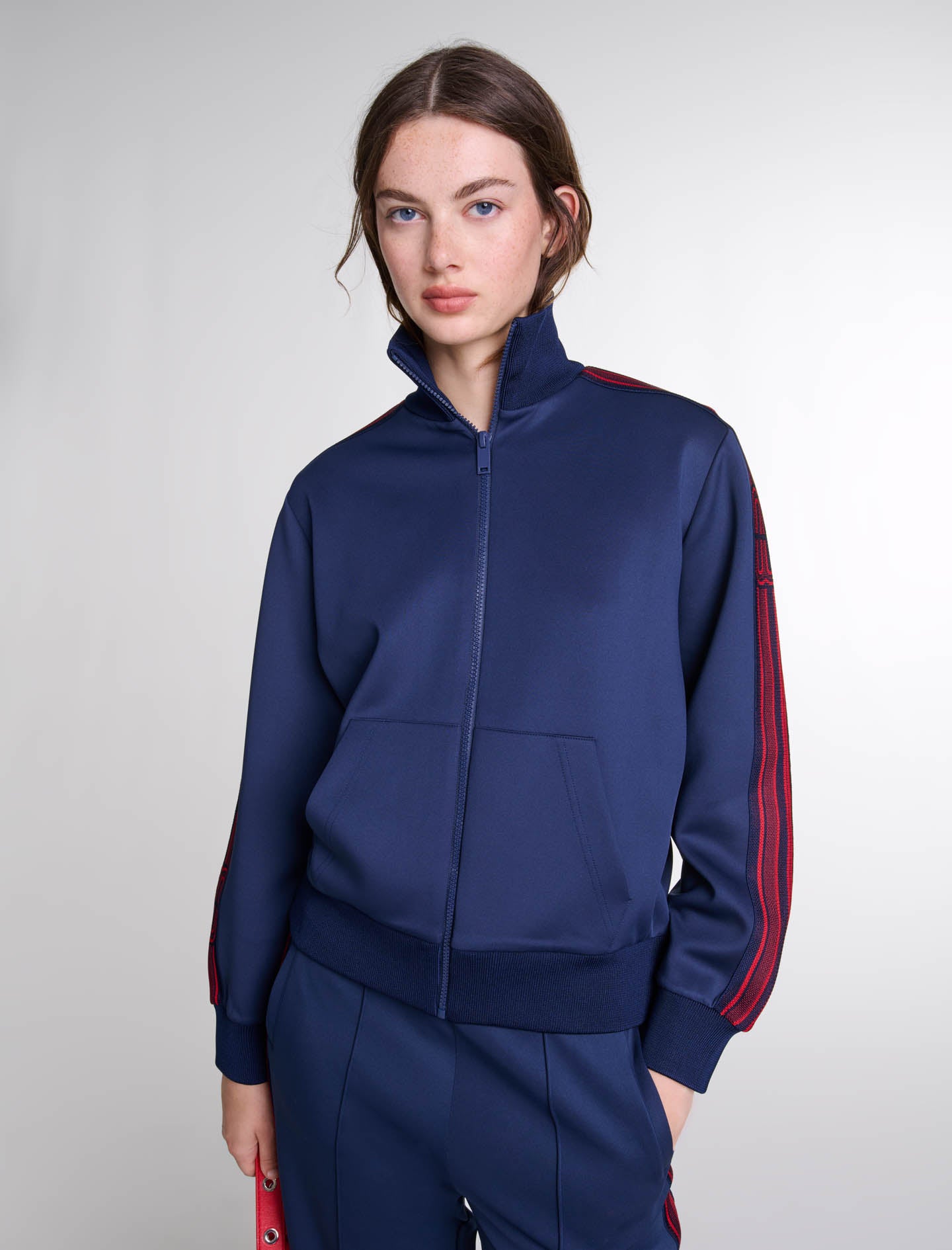 Navy blue zip up jacket women's online