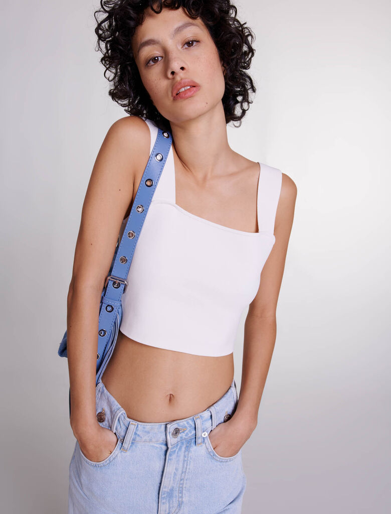 Ecru featured-Knit crop top