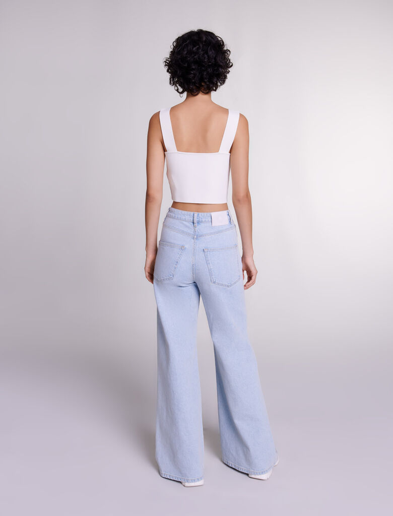 Ecru featured-Knit crop top