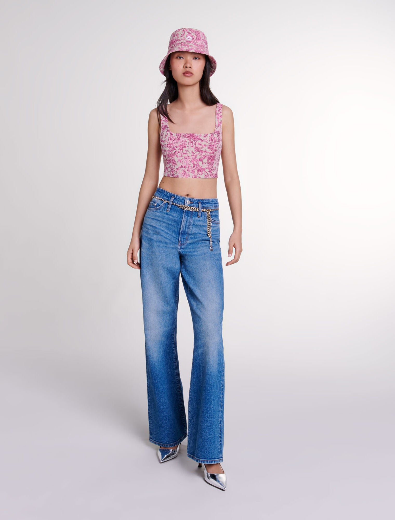 Pink toile de jouy featured-Toile de Jouy crop top