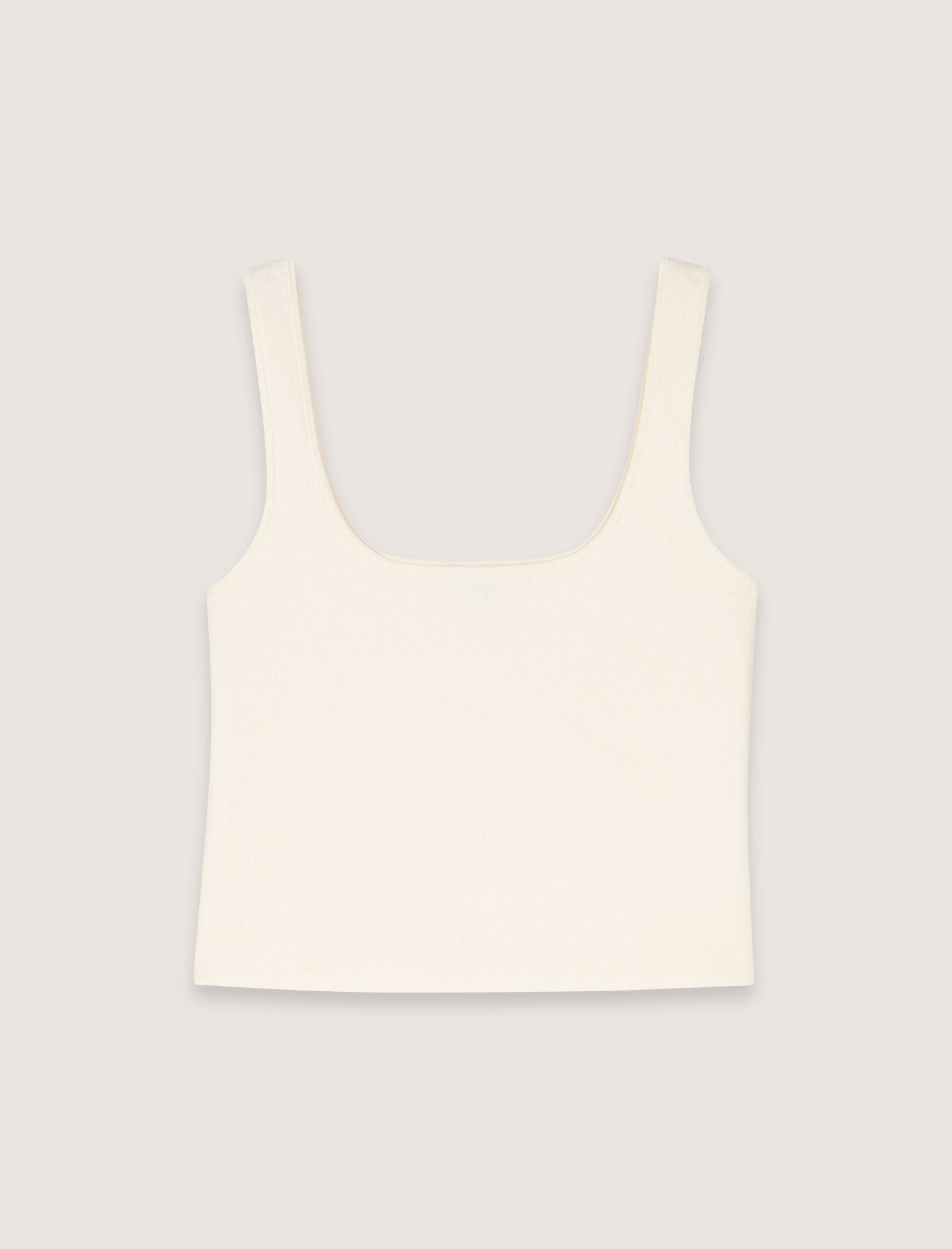 Ecru Square Neck Tank Top