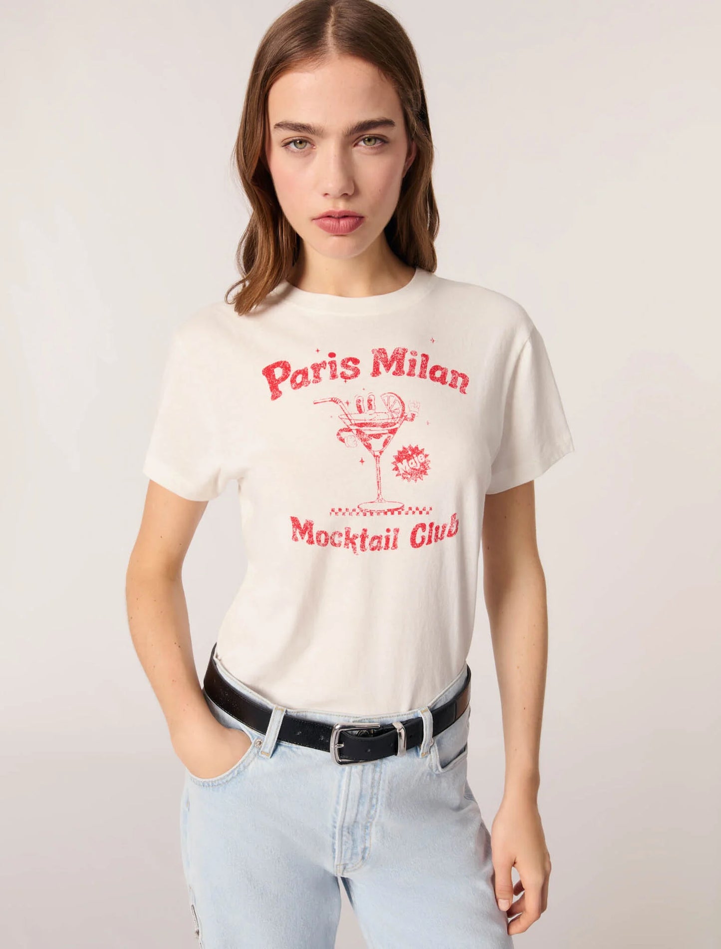 White-"Paris Milan" T-Shirt