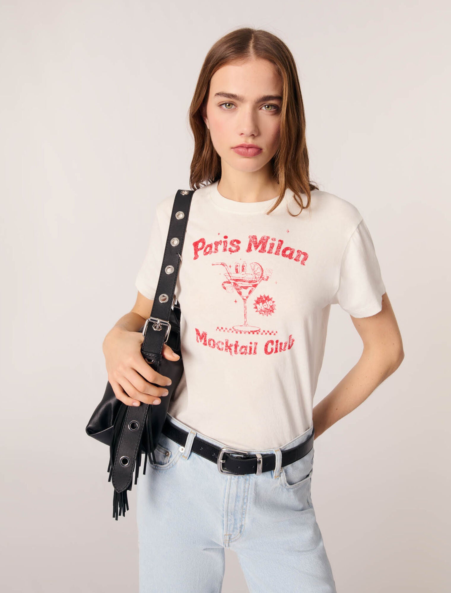 White-"Paris Milan" T-Shirt