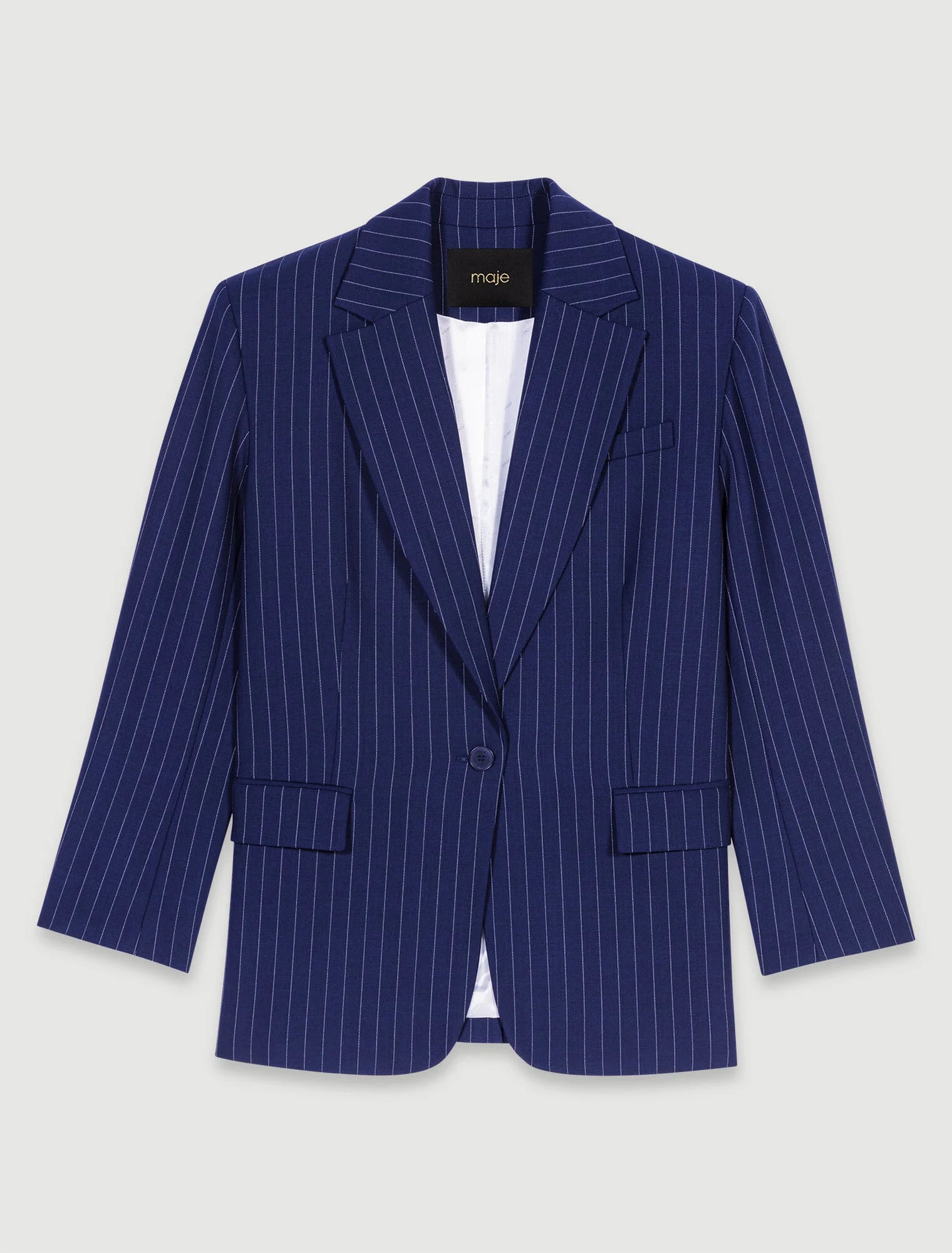 Navy Tennis Stripe-Striped suit jacket