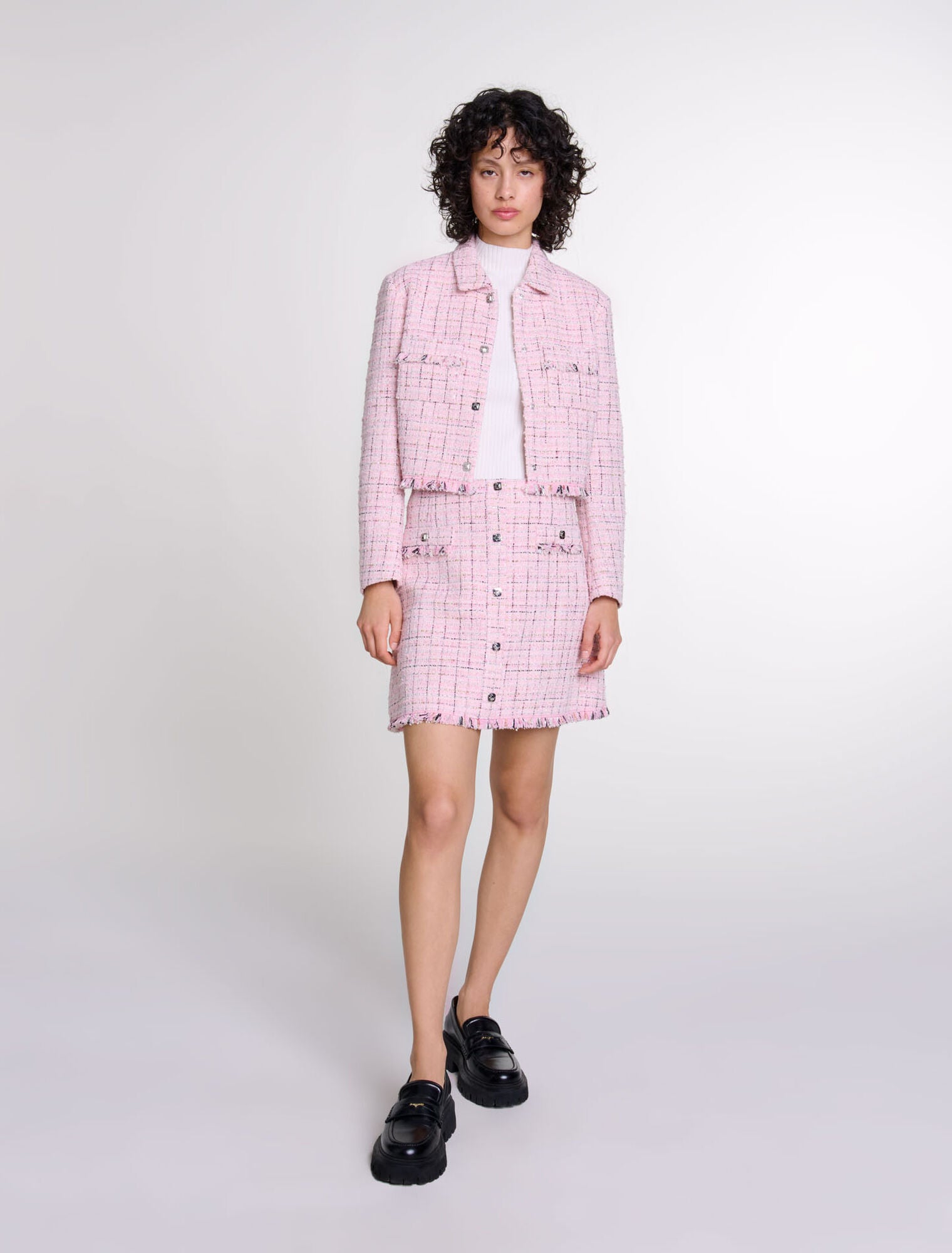 Pink featured-Tweed jacket