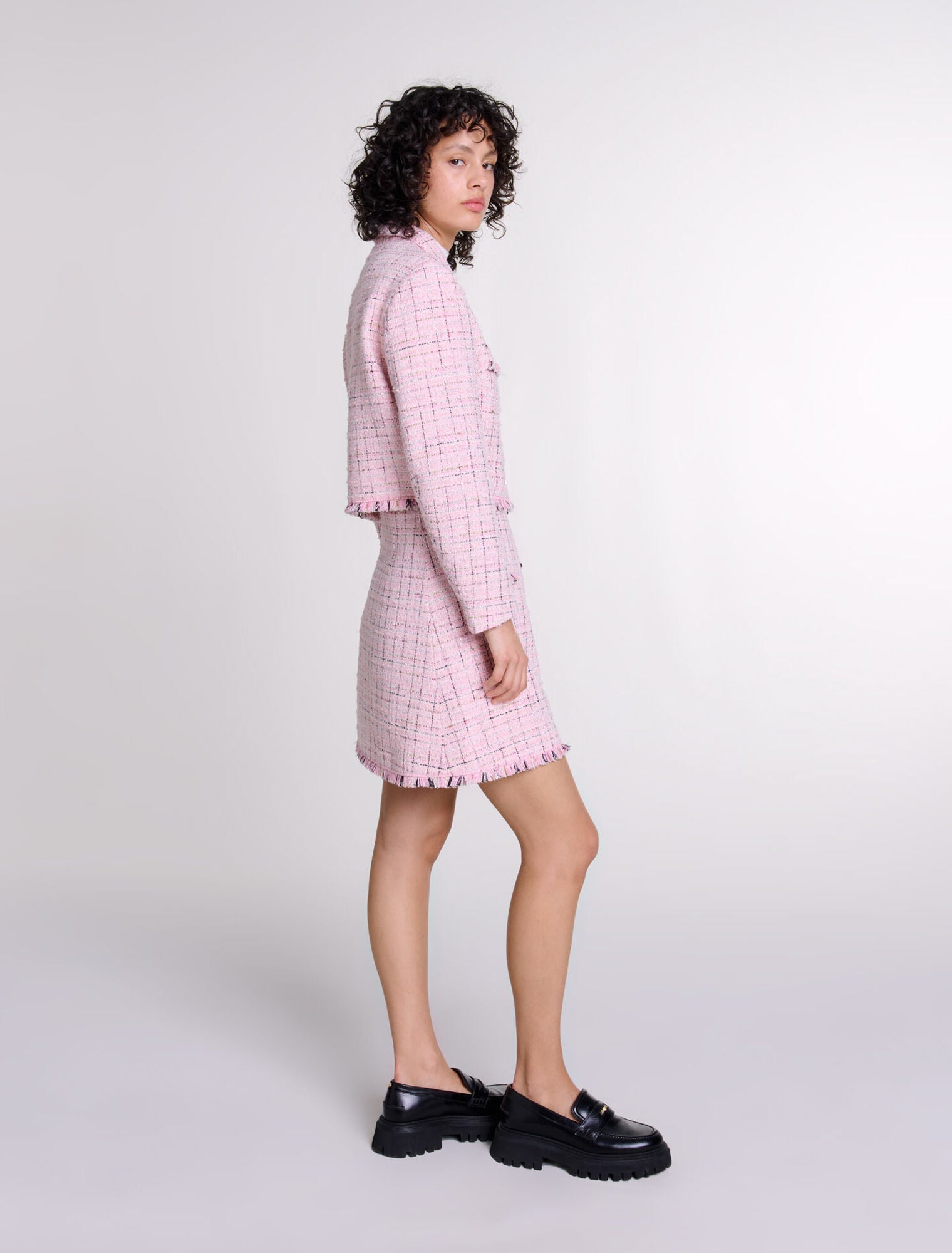 Pink featured-Tweed jacket