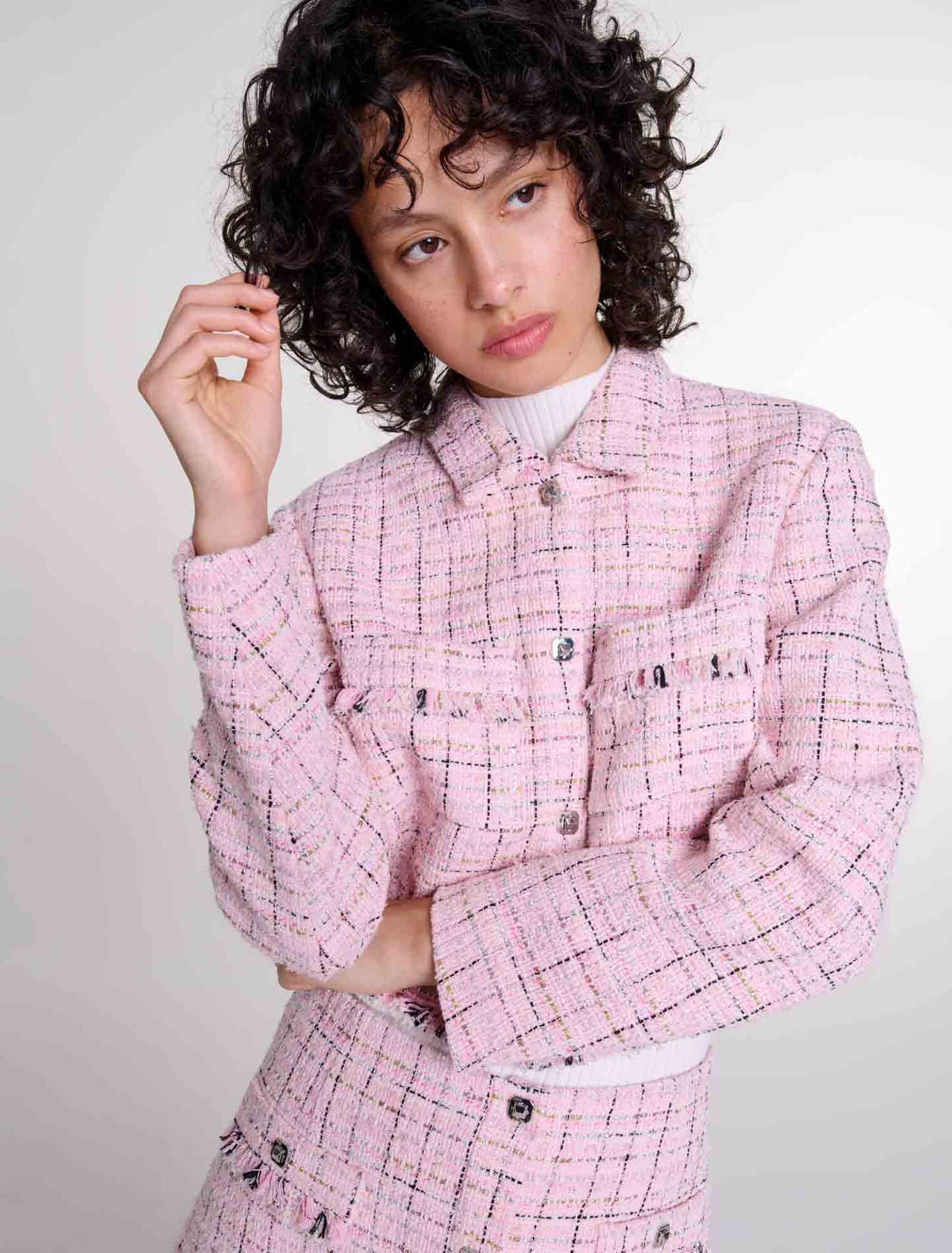 Pink featured-Tweed jacket