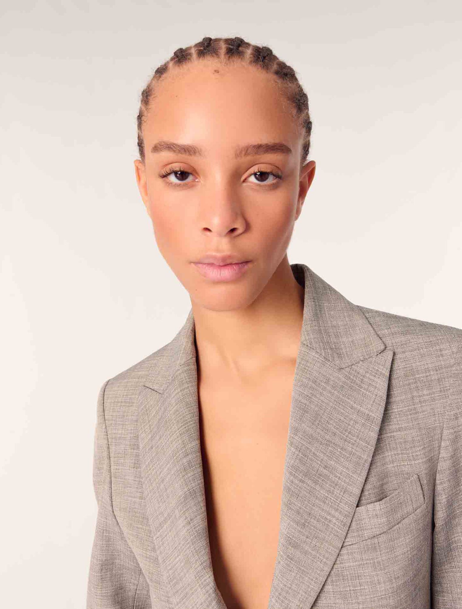 Grey-Belted Suit Jacket